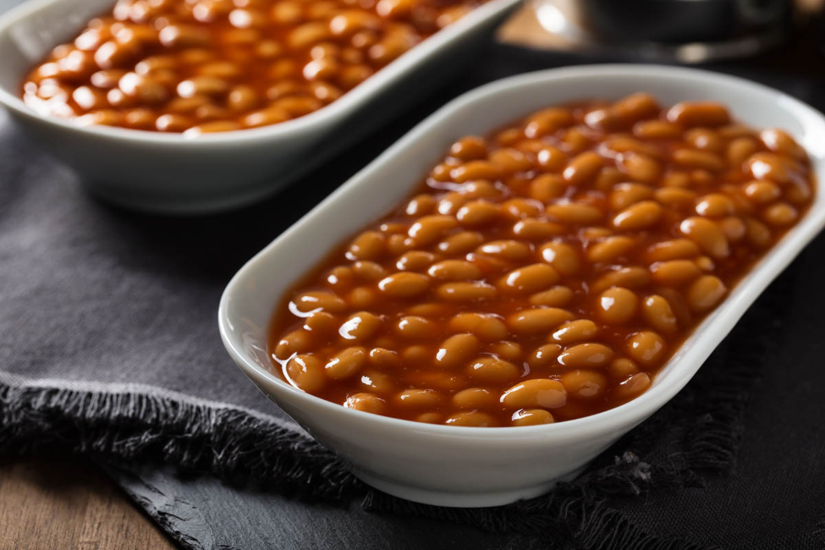 Stockfoto - Baked beans in a bowl