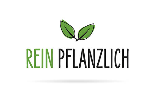 Vector - icon with German text - rein pflanzlich
