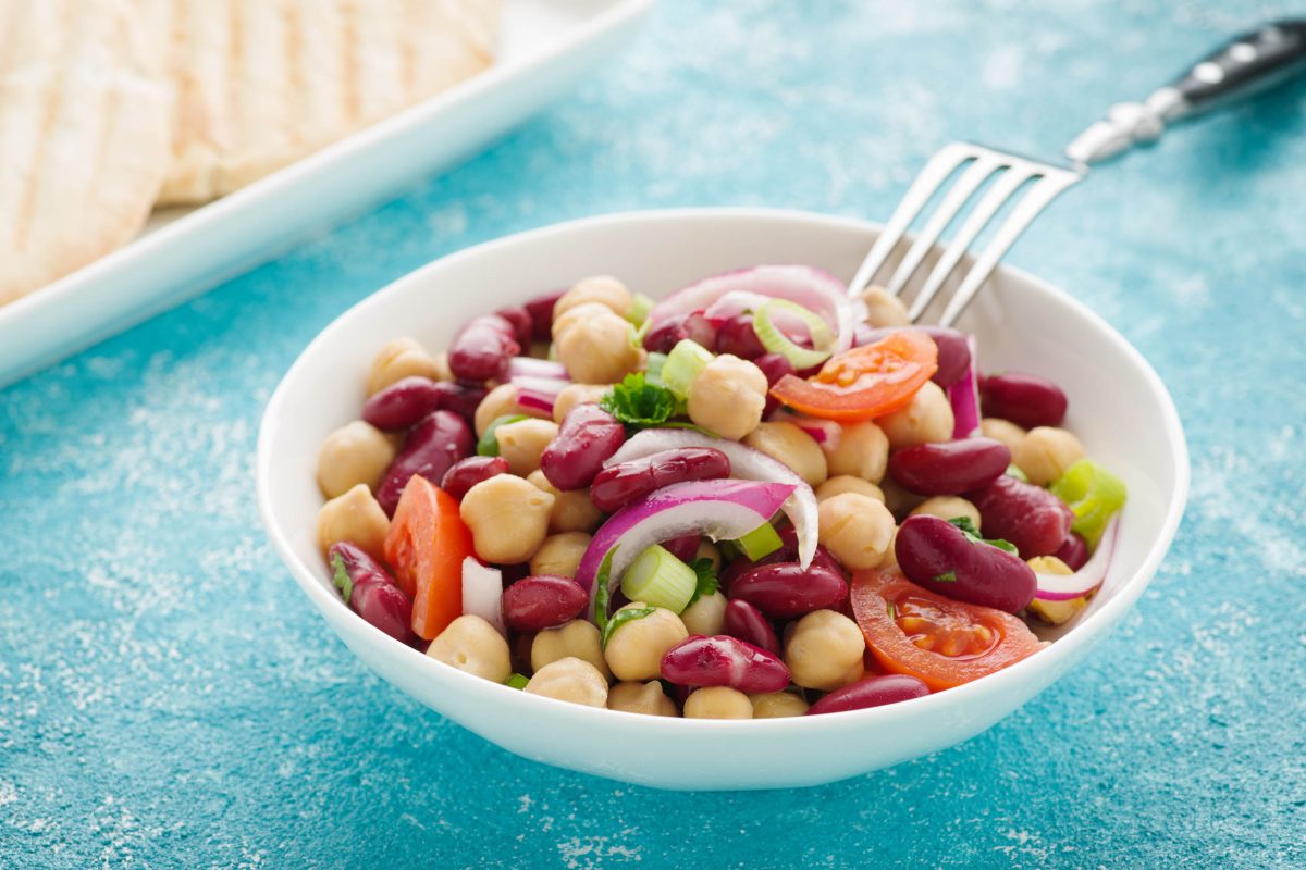 Chickpeas and bean salad