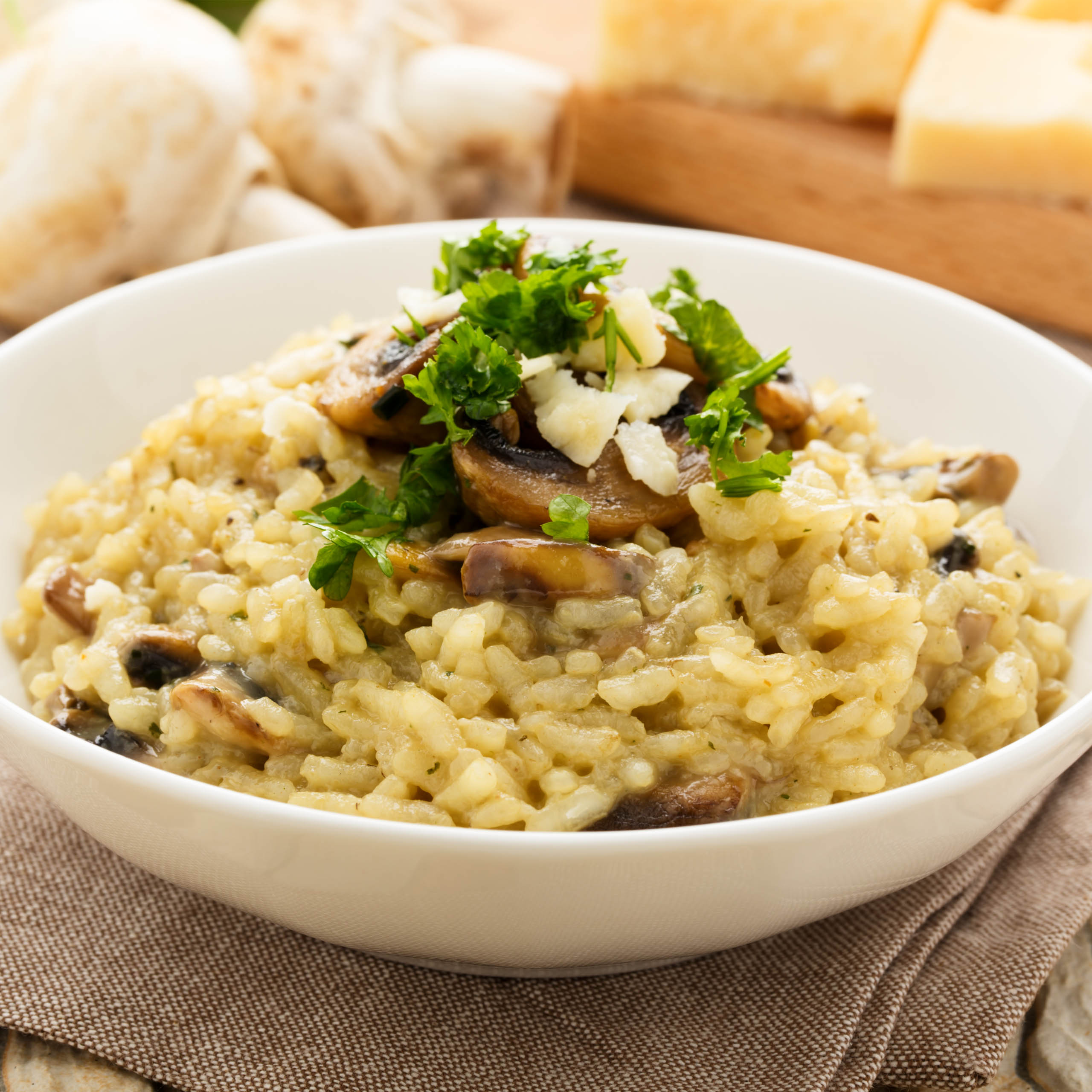 Risotto with button mushrooms