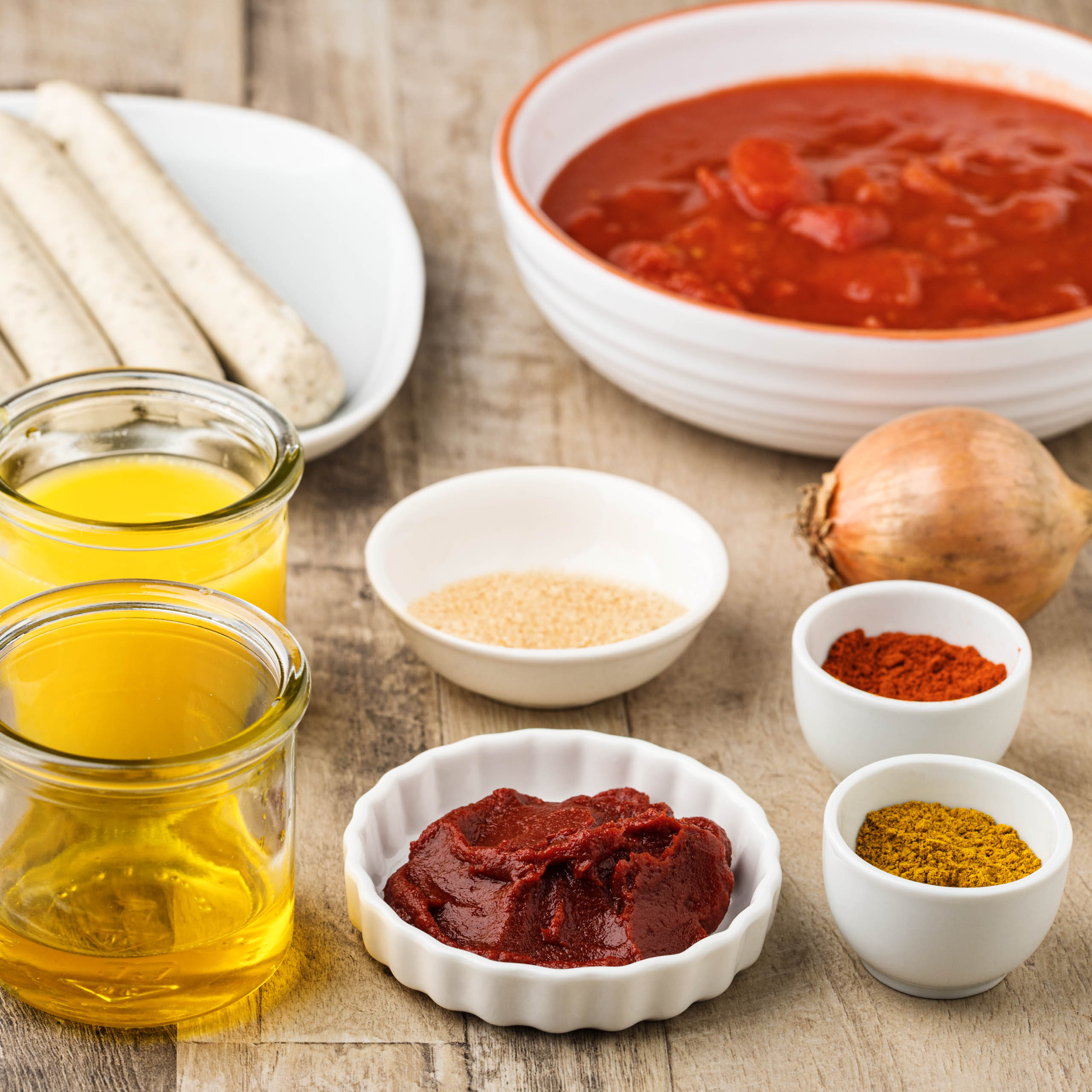 ingredients for currywurst